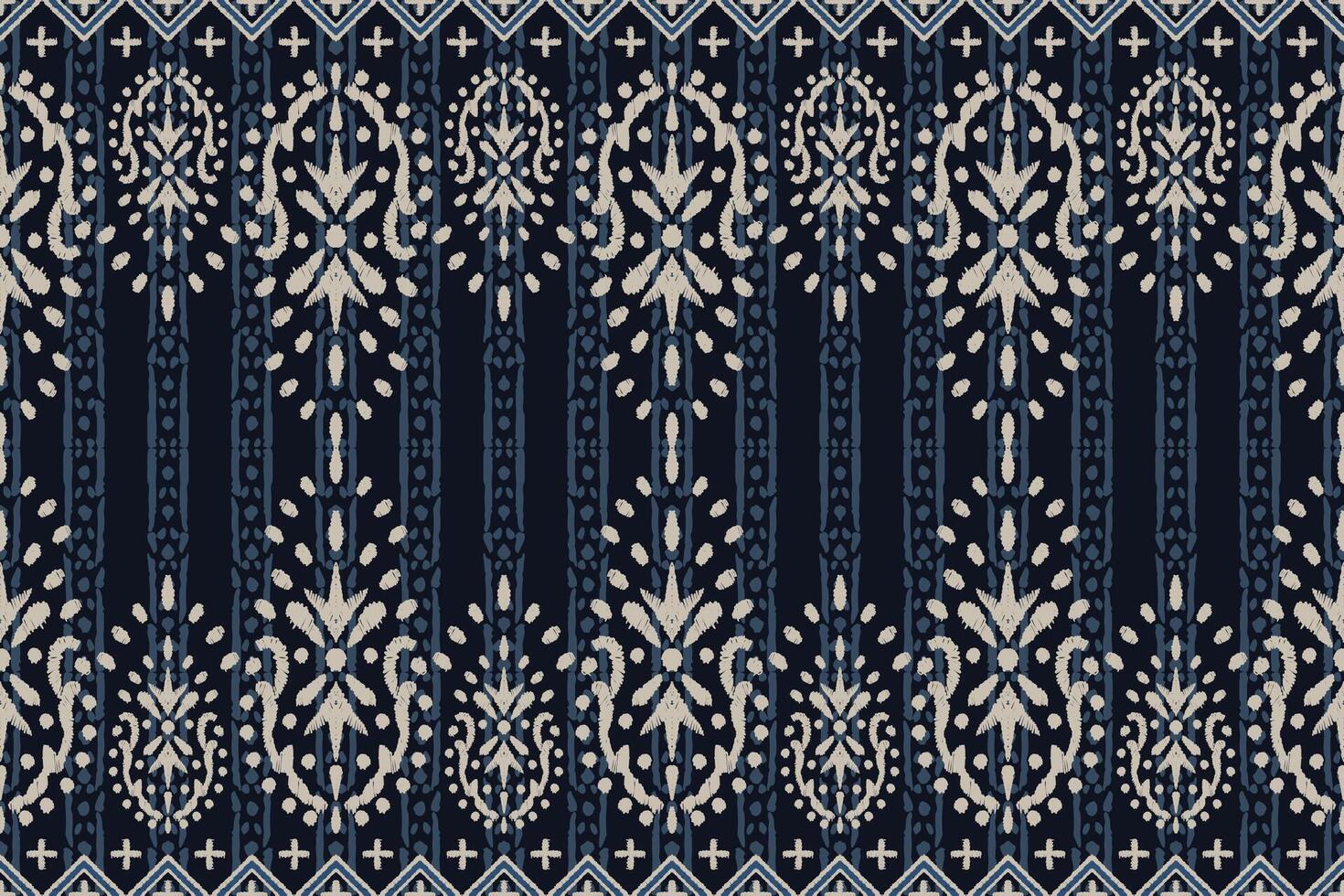 ikat tribal indio sin costura modelo. étnico azteca tela alfombra mandala ornamento nativo boho cheurón textil.geometrico africano americano oriental tradicional vector ilustraciones. bordado estilo.