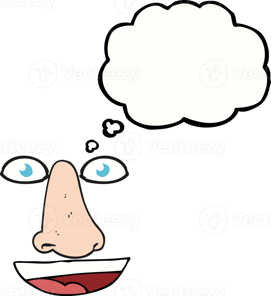 thought bubble cartoon facial features png