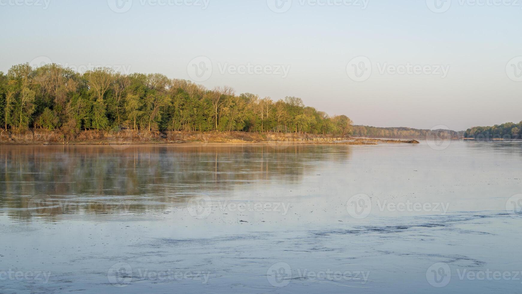 spring sunrise over the Missouri River at Dalton Bottom photo