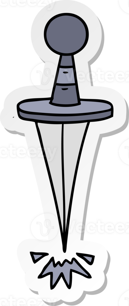 sticker cartoon doodle of a small dagger png