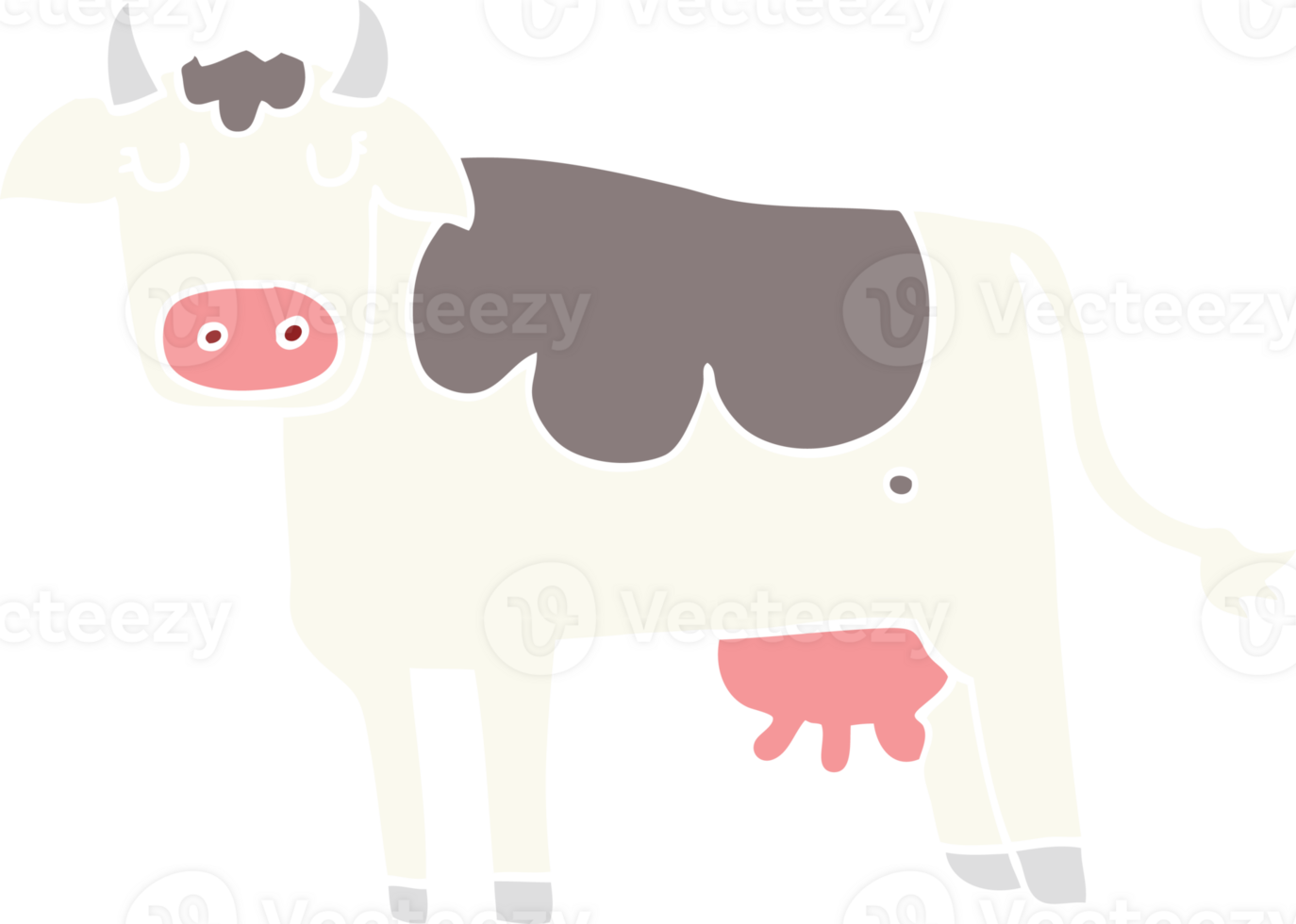 flat color style cartoon cow png