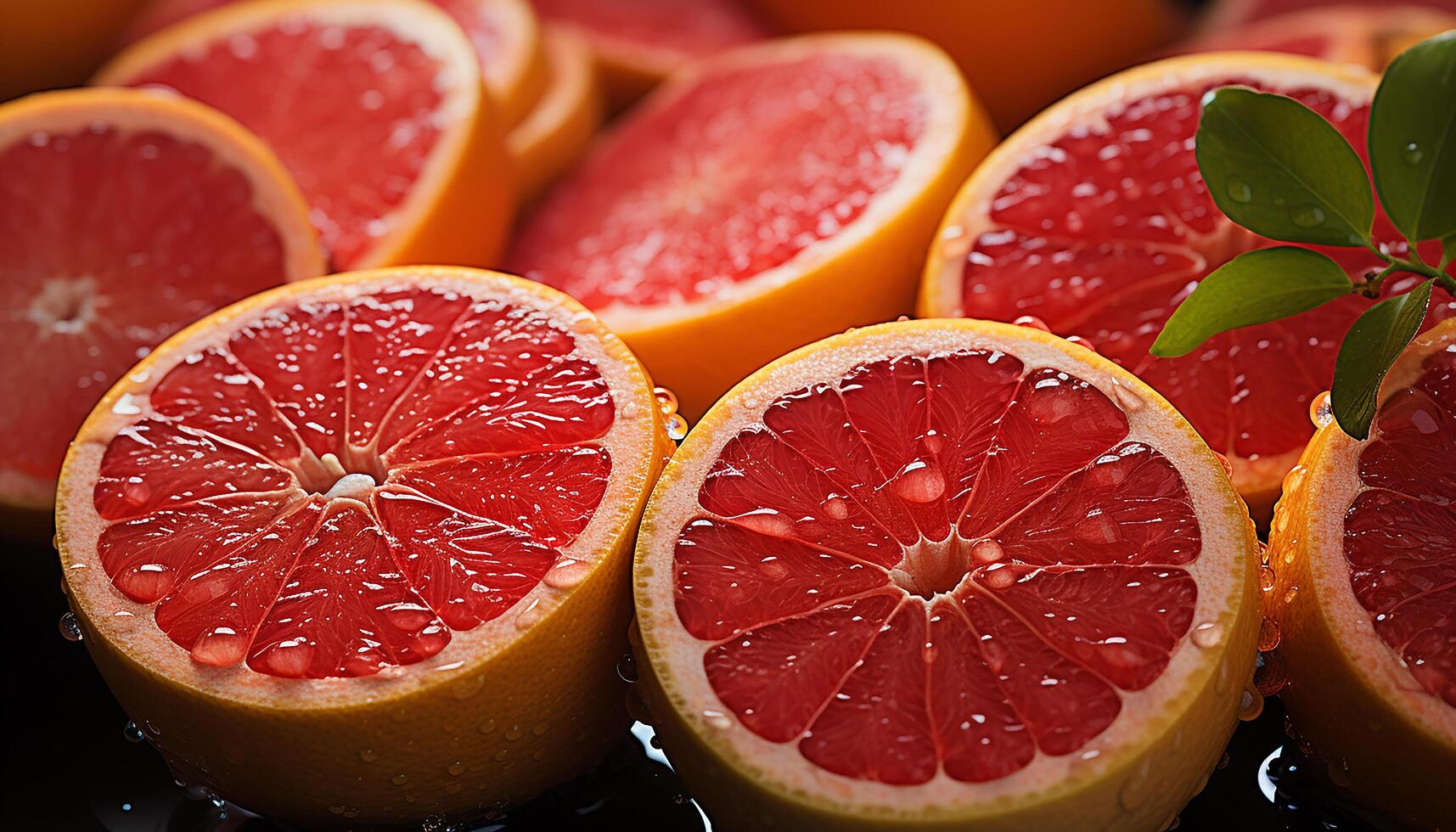 AI generated Freshness of citrus fruit, nature vibrant snack, healthy and juicy generated by AI photo