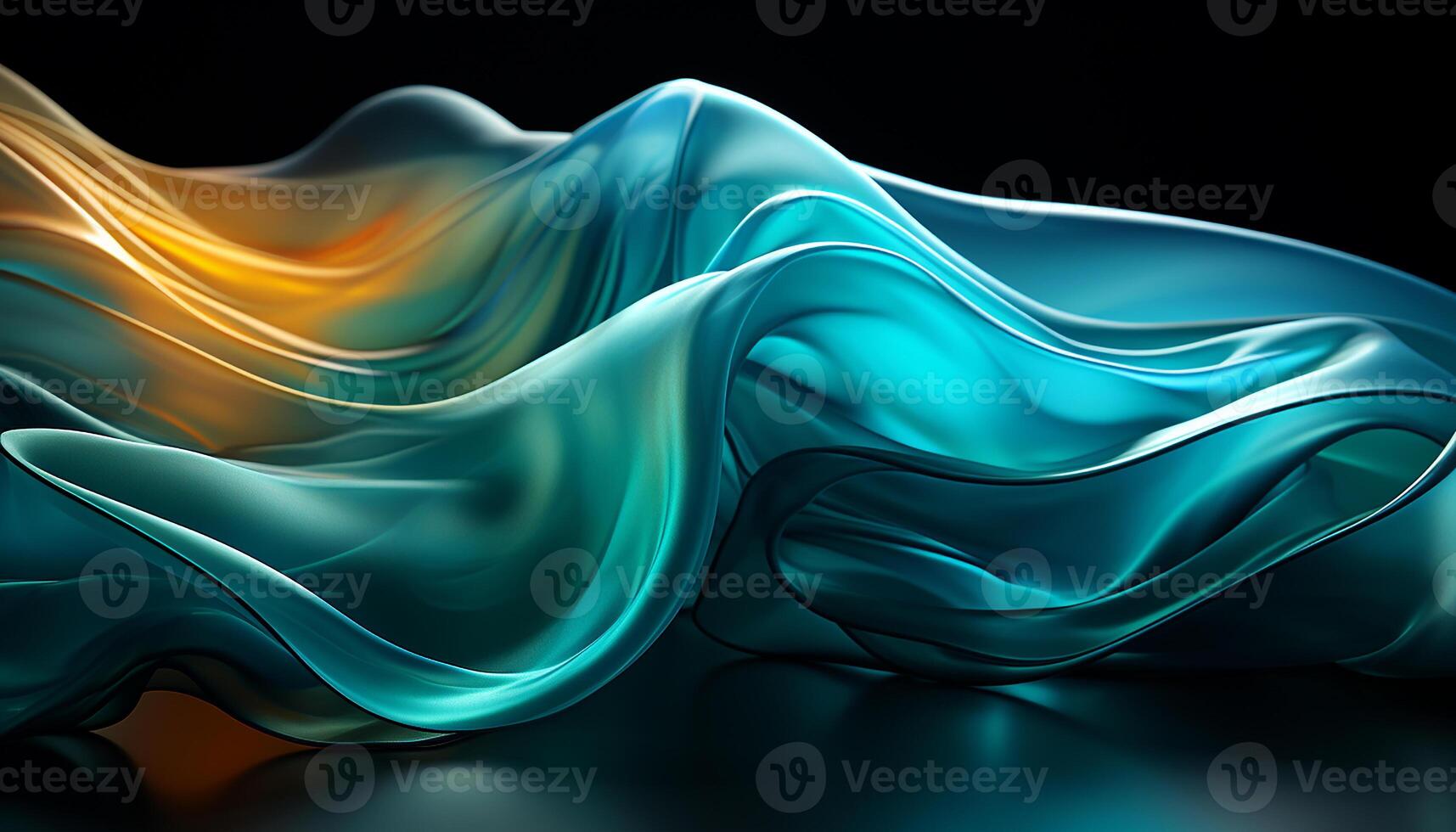 AI generated Abstract blue wave pattern flowing in a modern futuristic design generated by AI photo