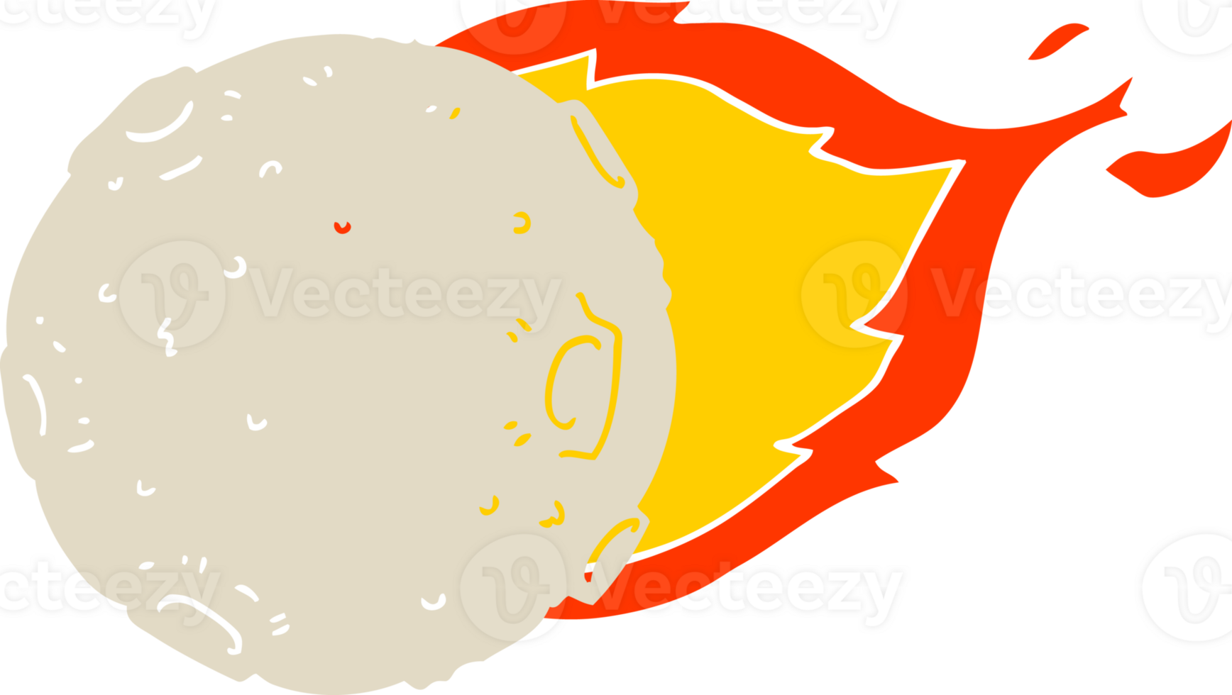 flat color style cartoon meteorite png