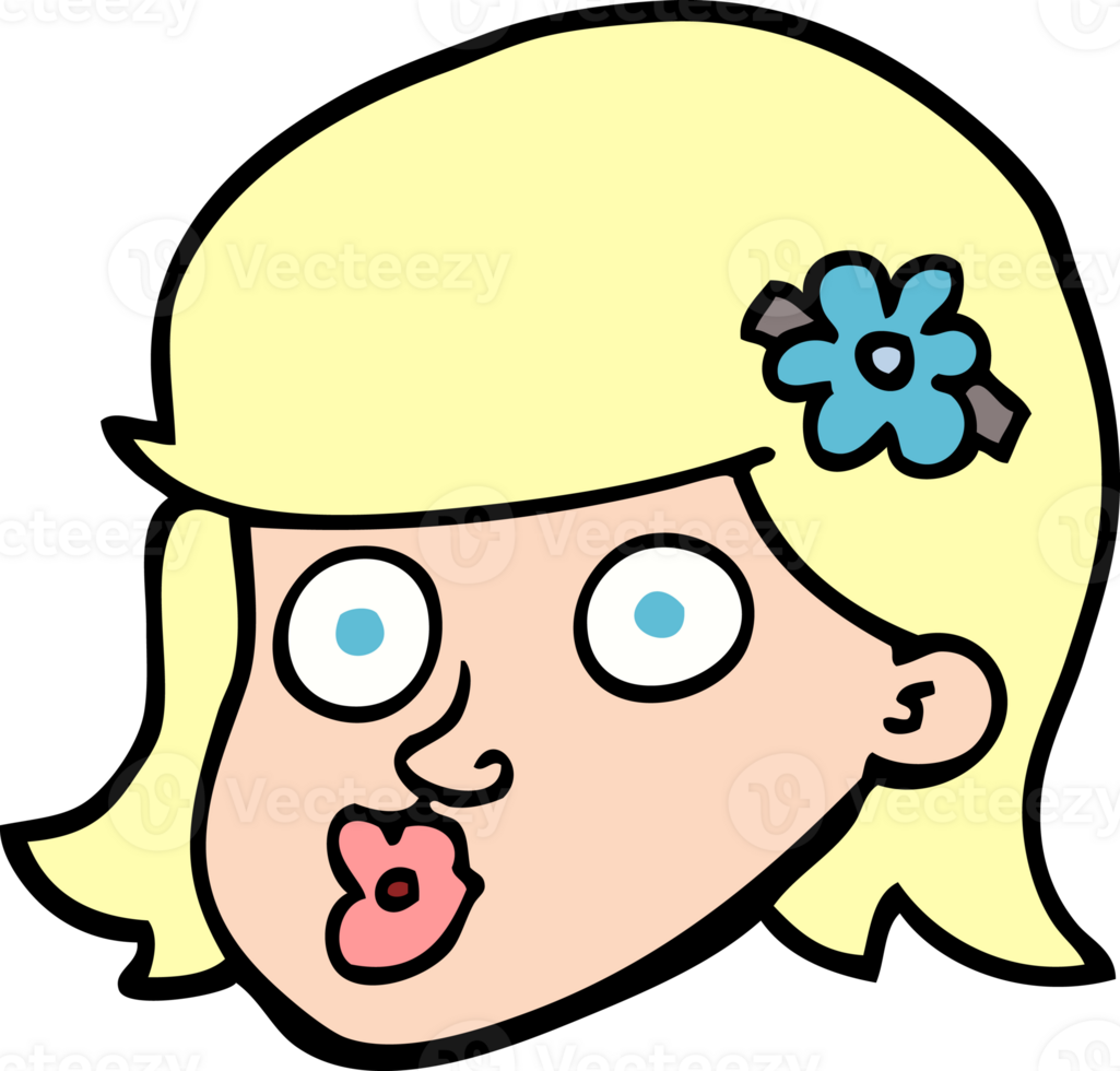 hand drawn doodle style cartoon face of a girl png