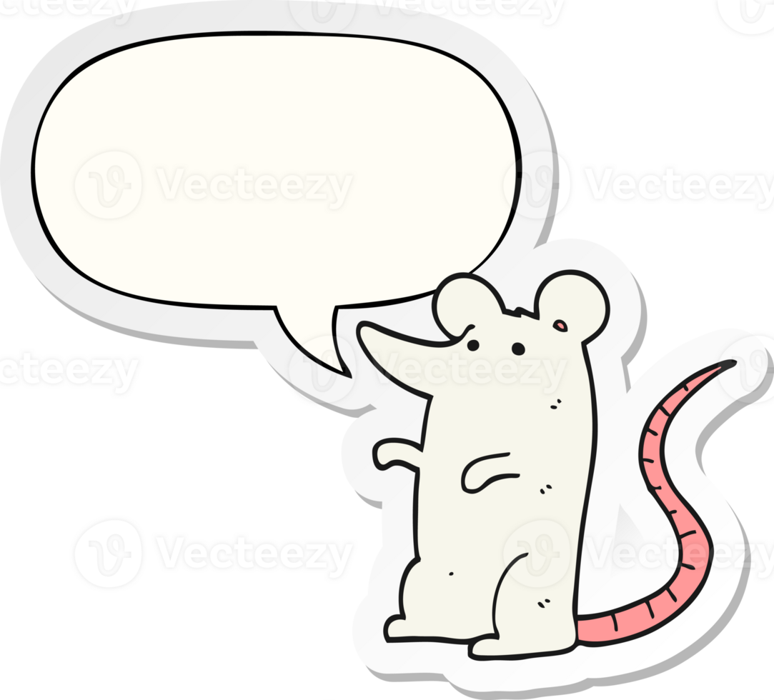 cartoon rat and speech bubble sticker png