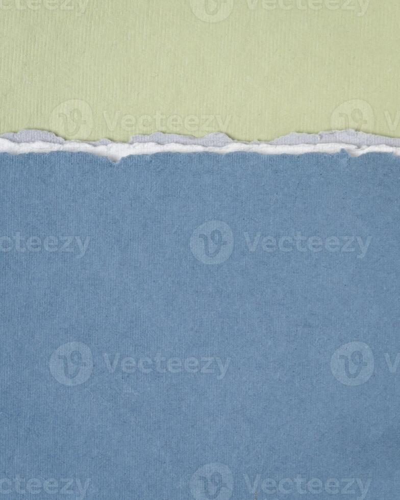 abstract paper landscape in blue and green pastel tones - collection of handmade rag papers photo