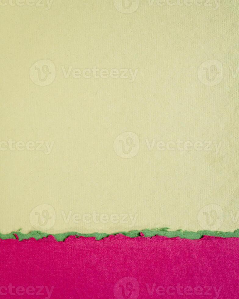 abstract paper landscape in pink and green pastel tones - collection of handmade rag papers photo