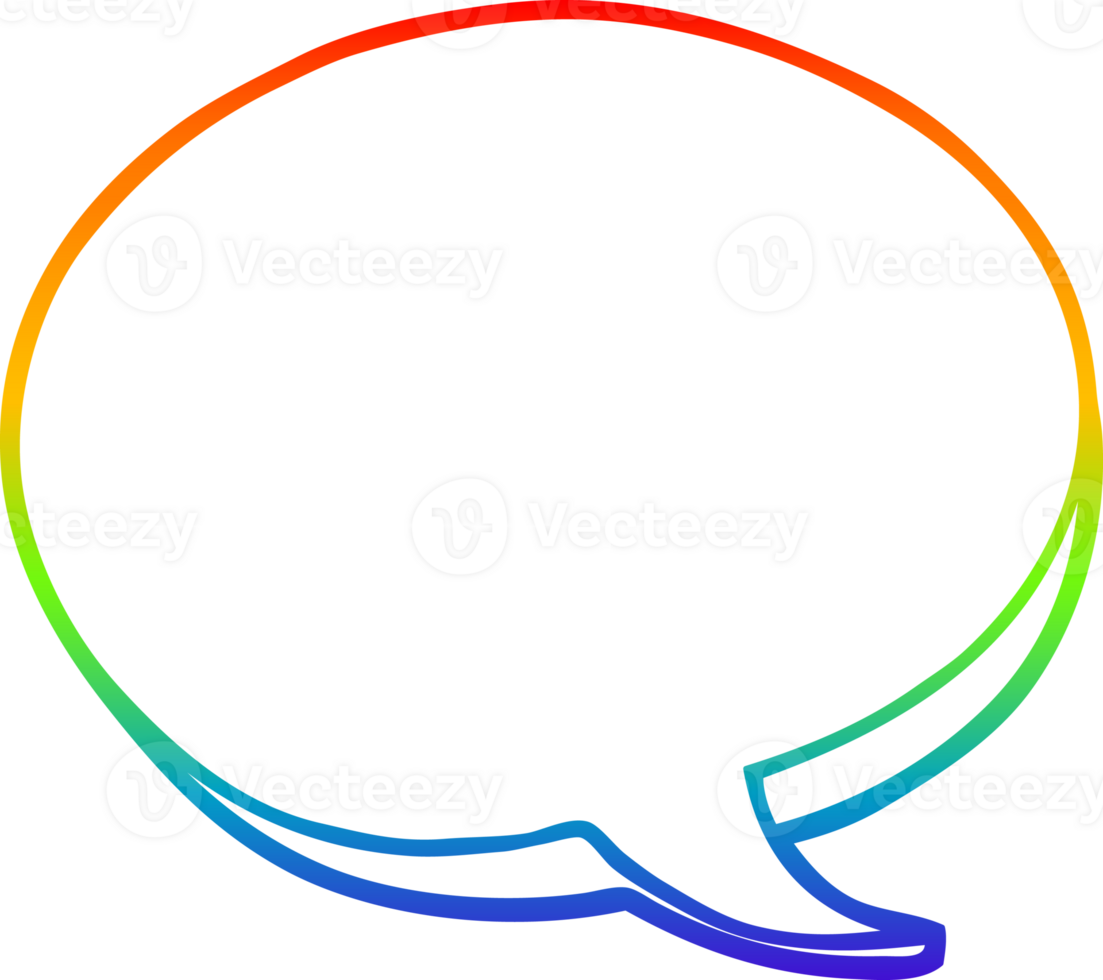 desenho de linha de gradiente de arco-íris desenho animado bolha de fala vermelha png