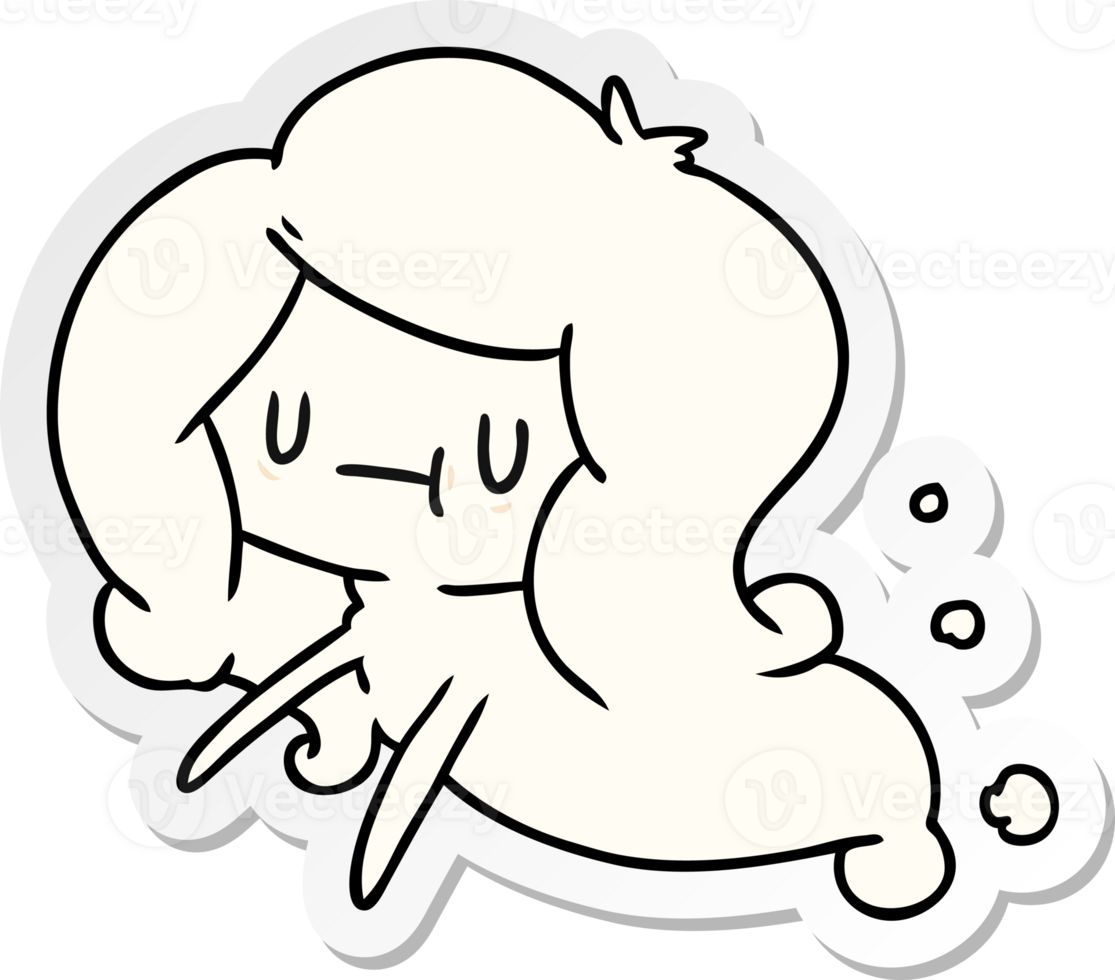 sticker cartoon of a kawaii cute ghost png