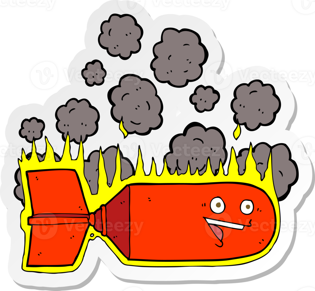 sticker of a cartoon falling bomb png