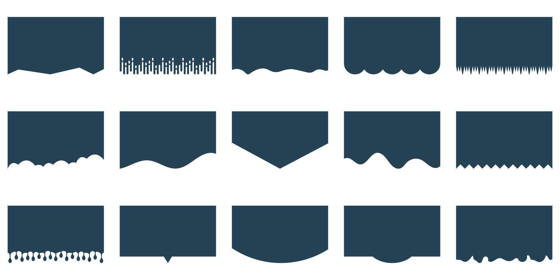 Shape Divider for Website Top and Bottom Set. Abstract Design Element ...