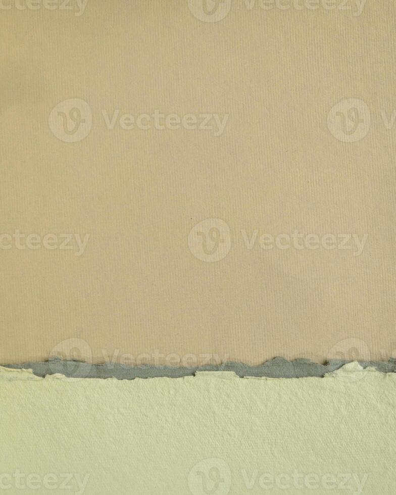 abstract paper landscape in green and brown pastel tones - collection of handmade rag papers photo