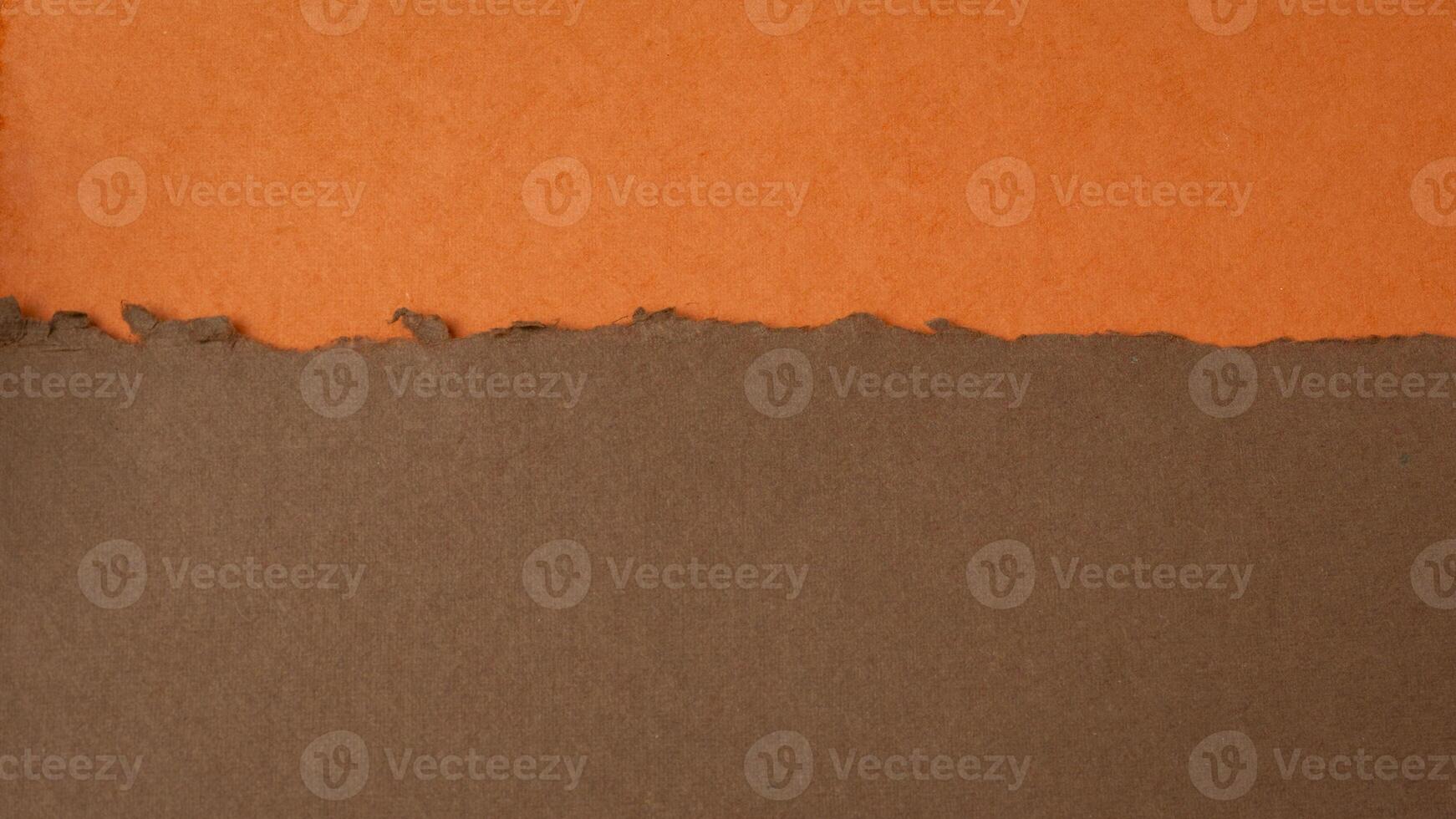 abstract landscape in orange and brown pastel tones - a collection of handmade rag papers photo