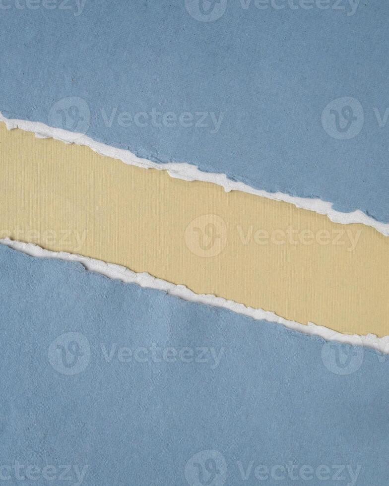 paper abstract in beige and blue pastel tones - collection of handmade rag papers, banner in vertical format photo