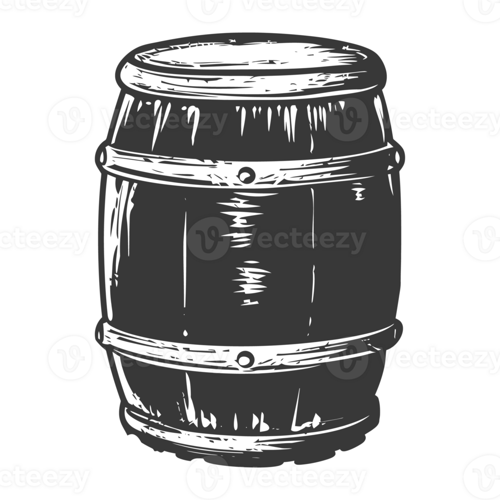 AI generated Silhouette of drum or barrel black color only png