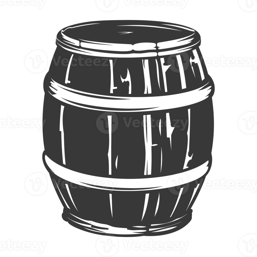 AI generated Silhouette of drum or barrel black color only png