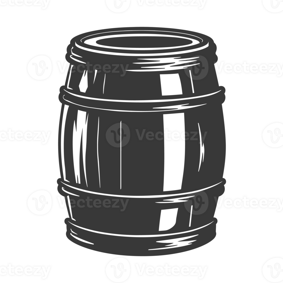 AI generated Silhouette of drum or barrel black color only png