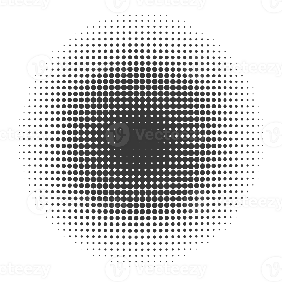 AI generated Silhouette of Halftone gradients with perfectly round black color only png