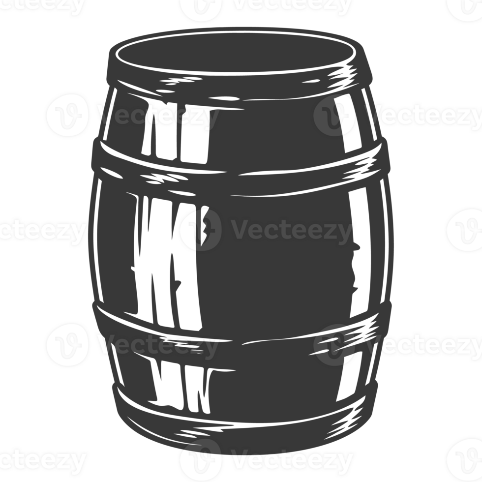 AI generated Silhouette of drum or barrel black color only png