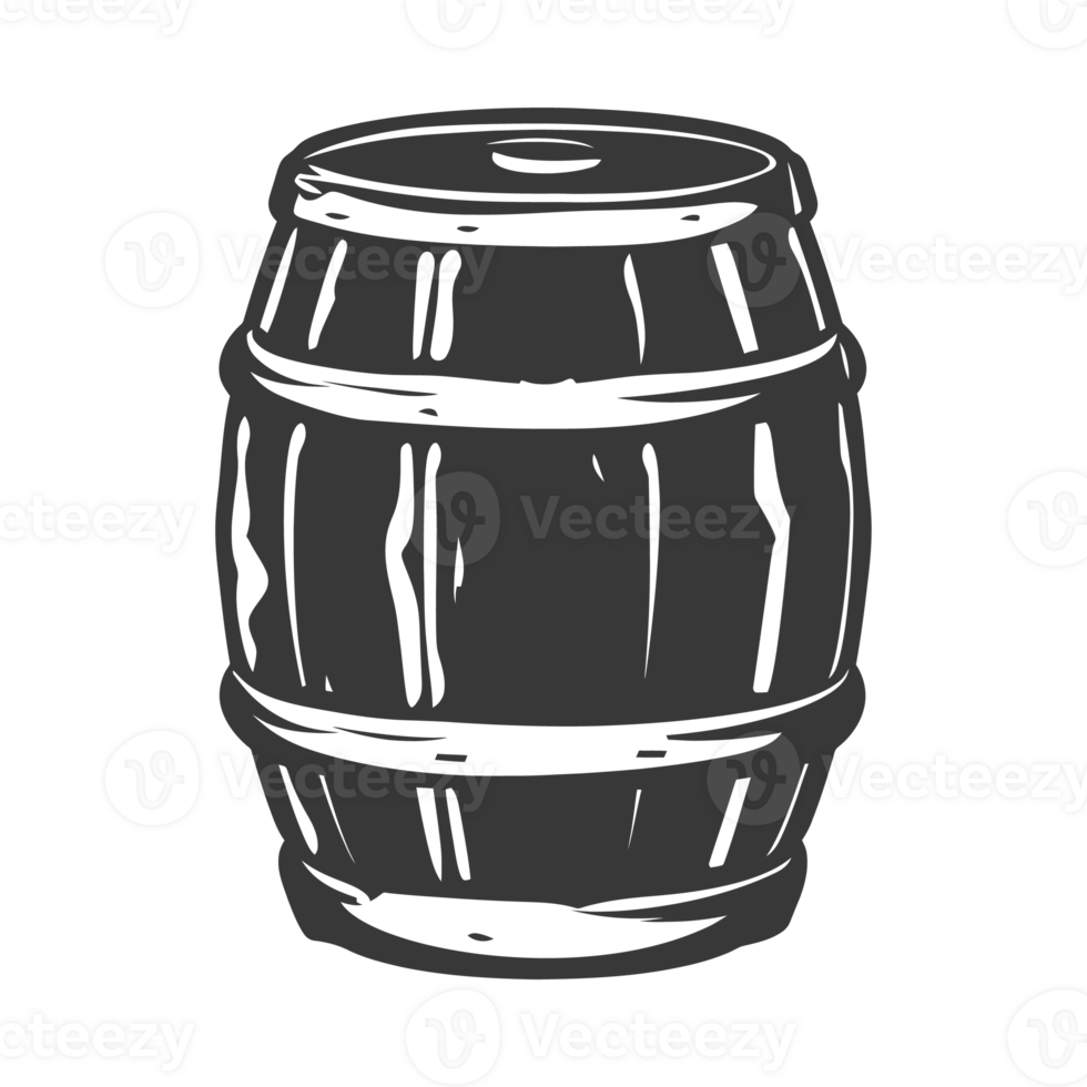 AI generated Silhouette of drum or barrel black color only png