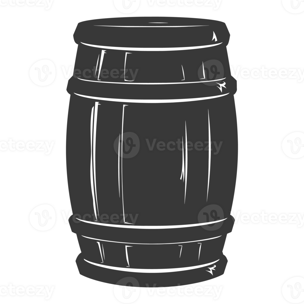 AI generated Silhouette of drum or barrel black color only png