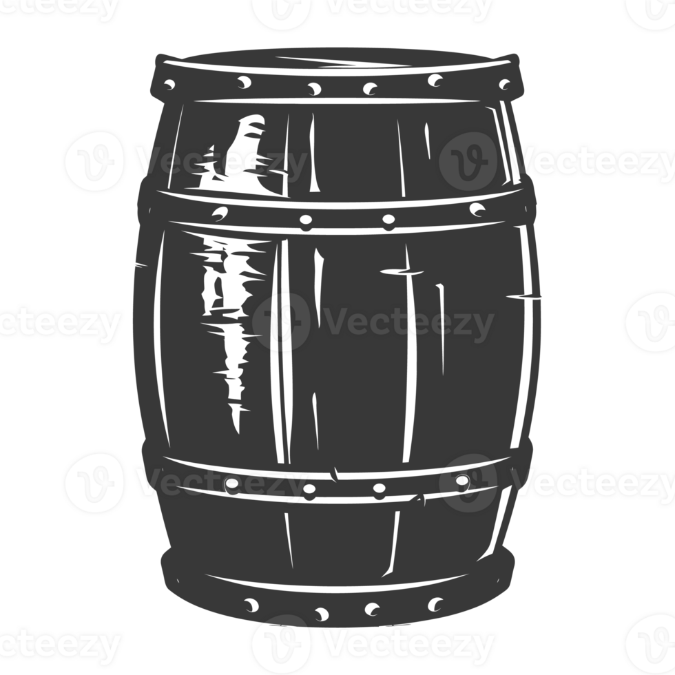 AI generated Silhouette of drum or barrel black color only png