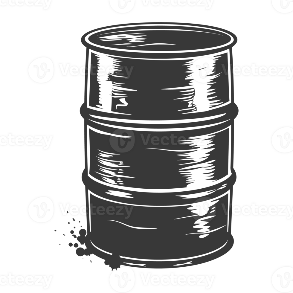 ai gerado silhueta do tambor ou barril Preto cor só png