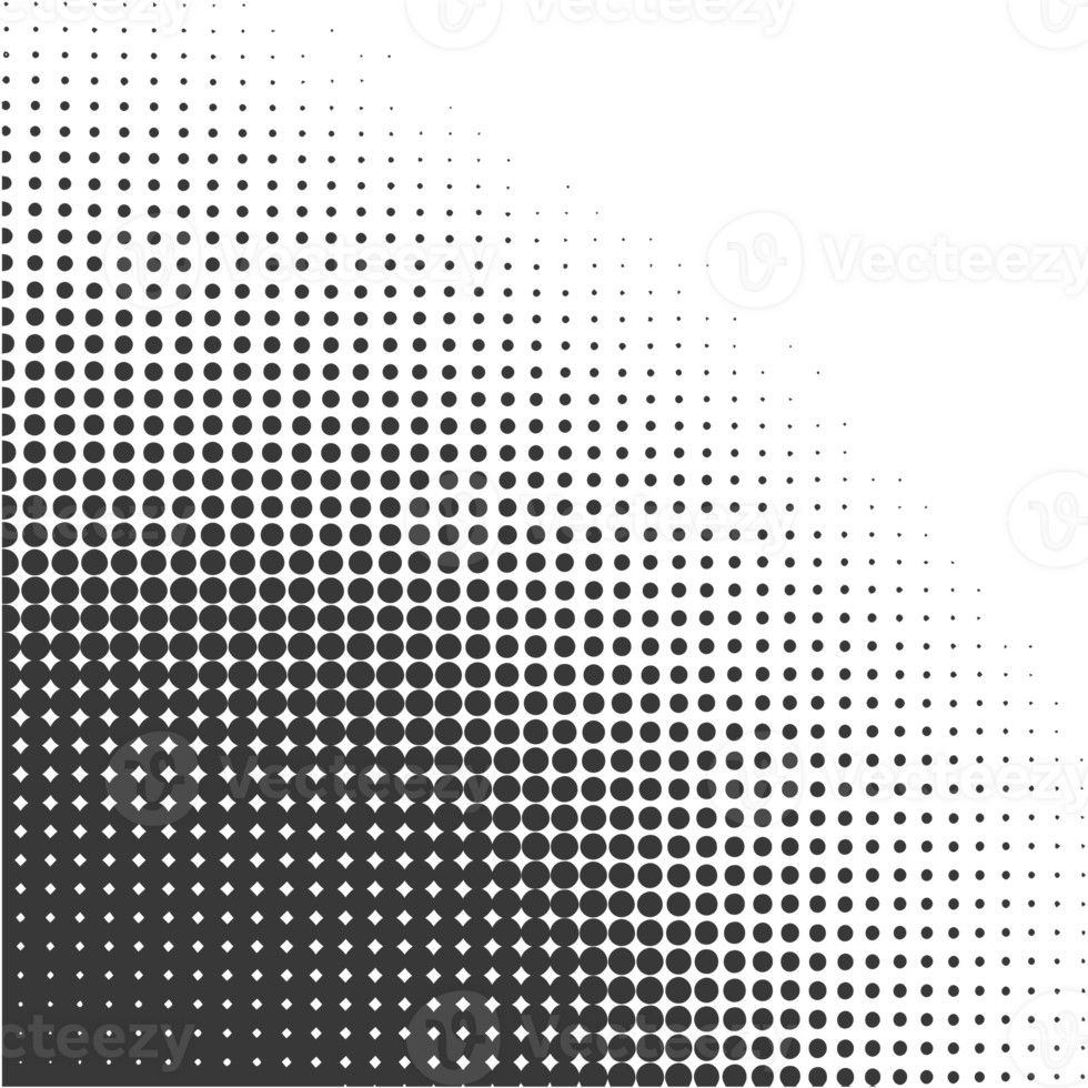 AI generated Silhouette of Halftone gradients with perfectly round black color only png
