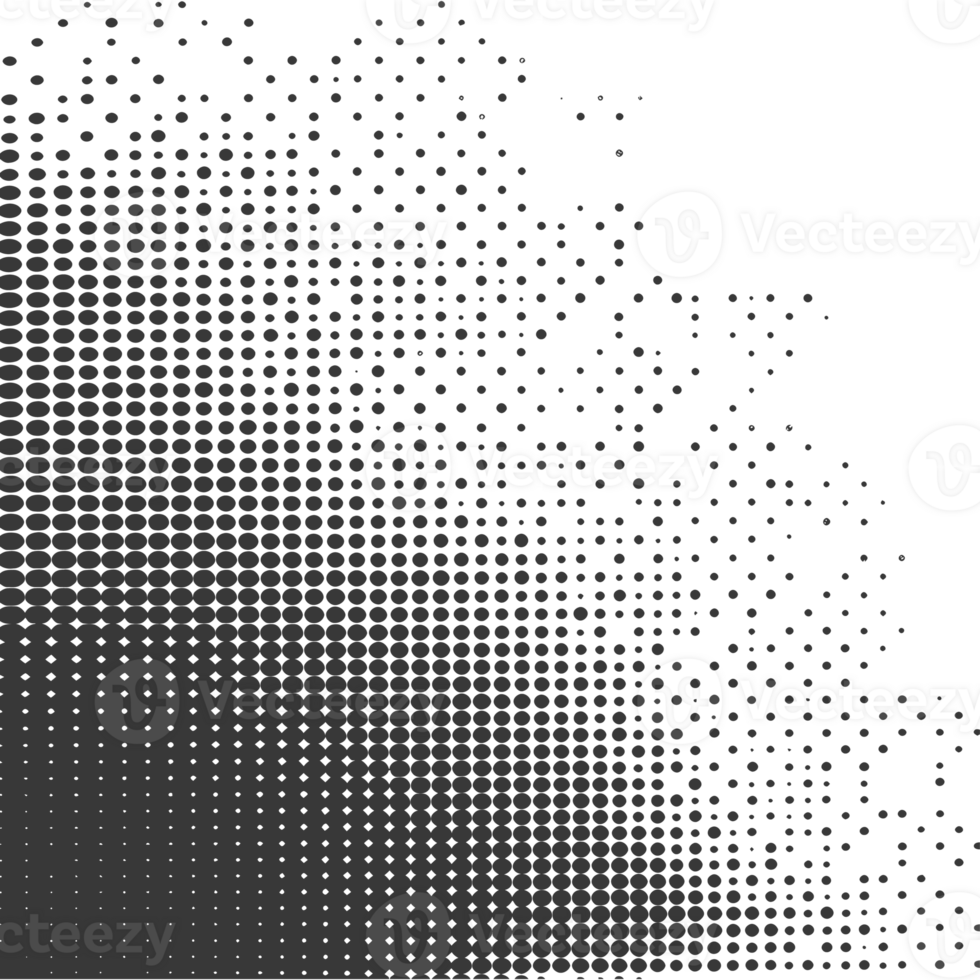 AI generated Silhouette of Halftone gradients with perfectly round black color only png