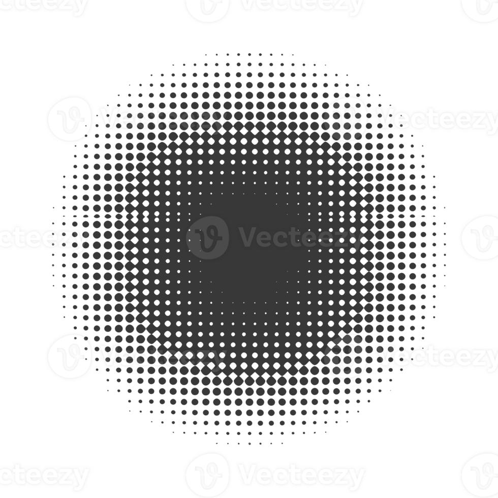 AI generated Silhouette of Halftone gradients with perfectly round black color only png