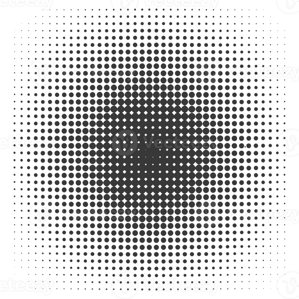 AI generated Silhouette of Halftone gradients with perfectly round black color only png