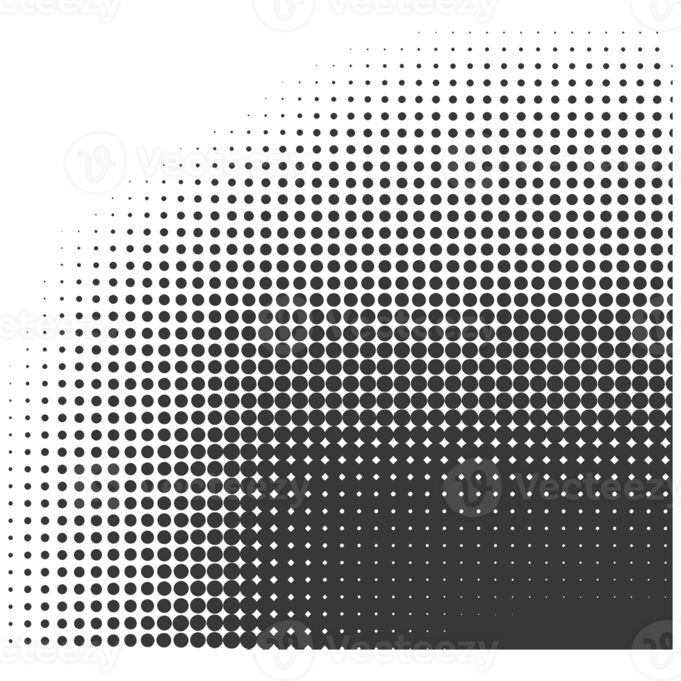 AI generated Silhouette of Halftone gradients with perfectly round black color only png
