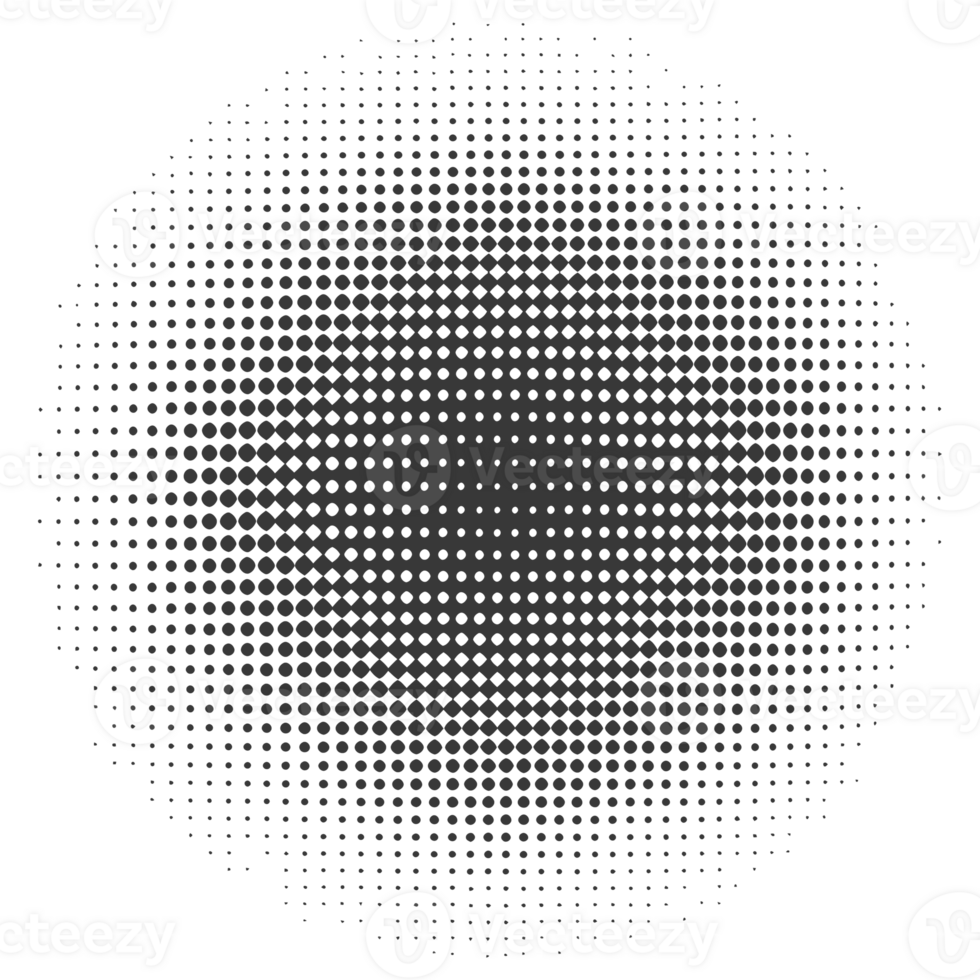AI generated Silhouette of Halftone gradients with perfectly round black color only png