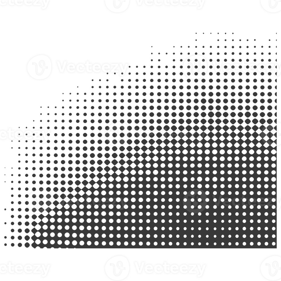 AI generated Silhouette of Halftone gradients with perfectly round black color only png