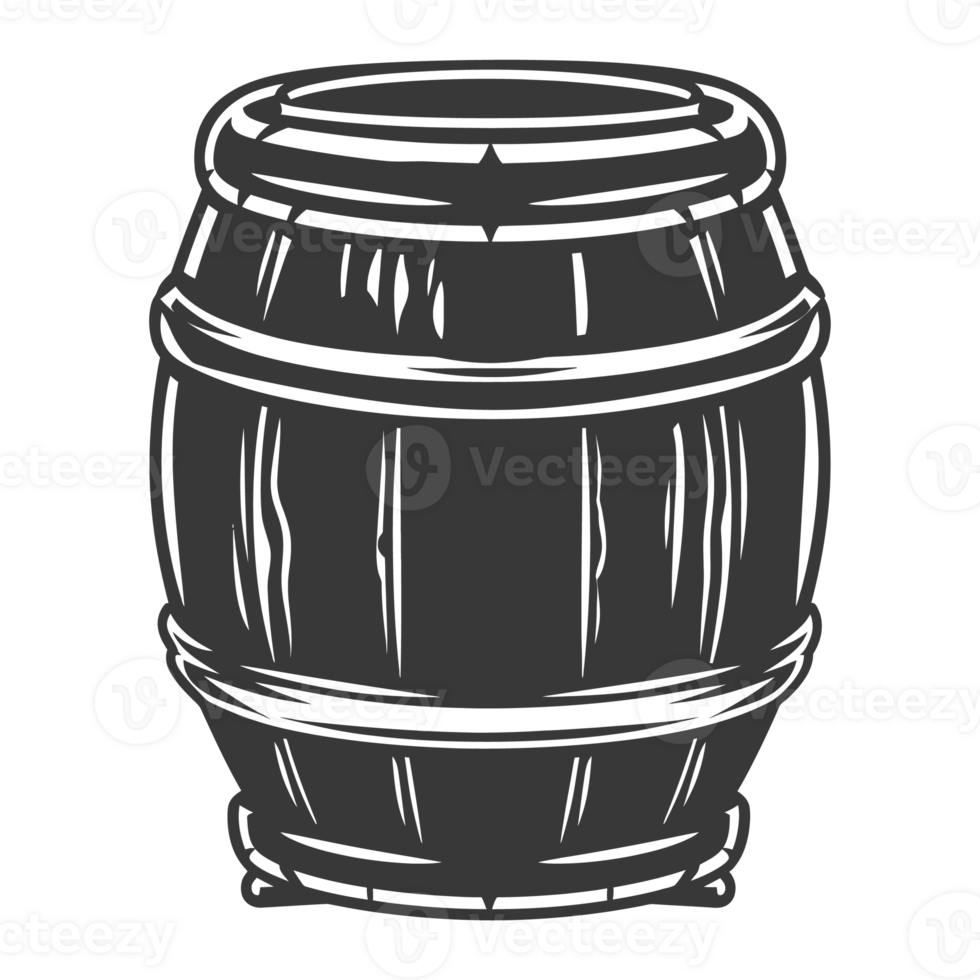 AI generated Silhouette of drum or barrel black color only png
