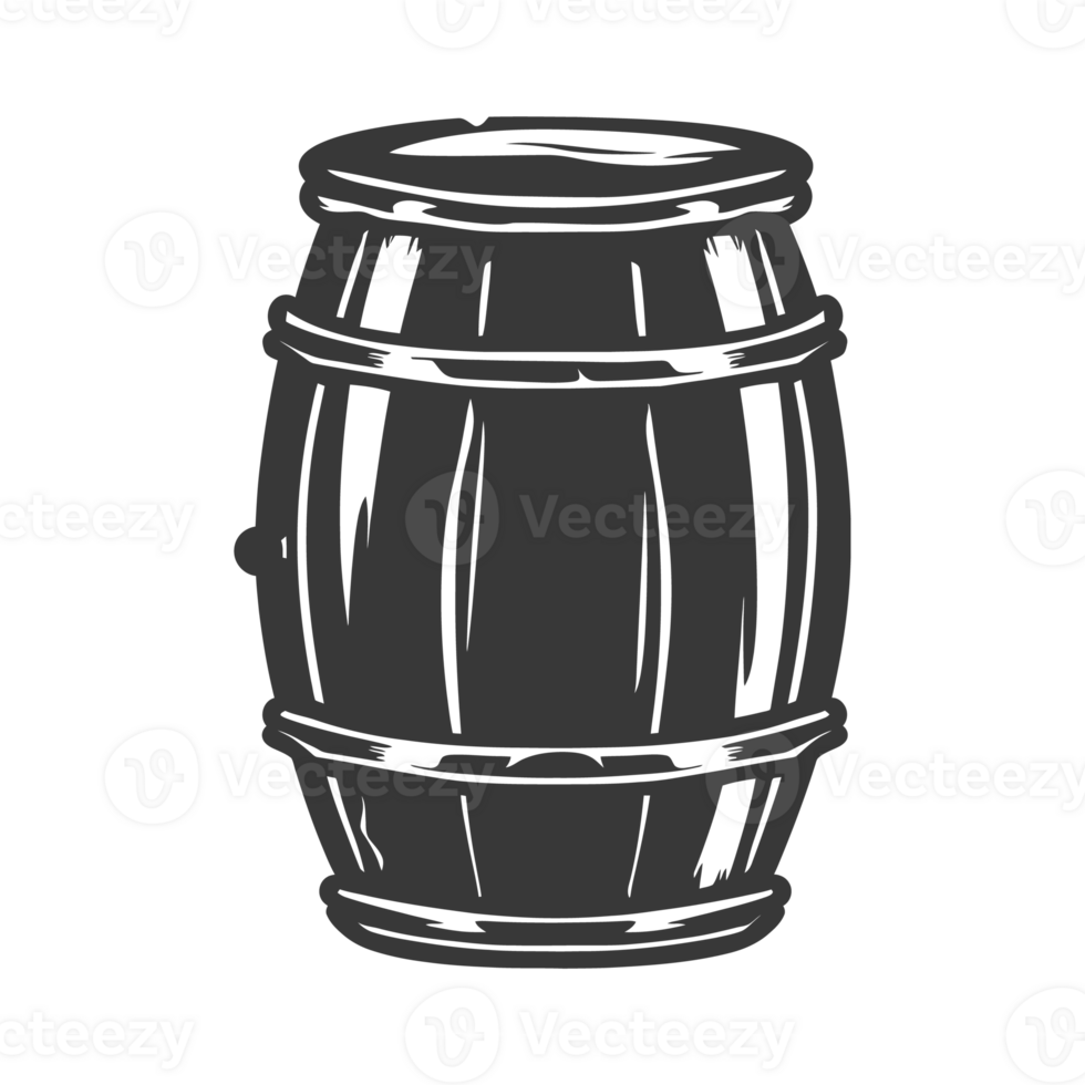 AI generated Silhouette of drum or barrel black color only png