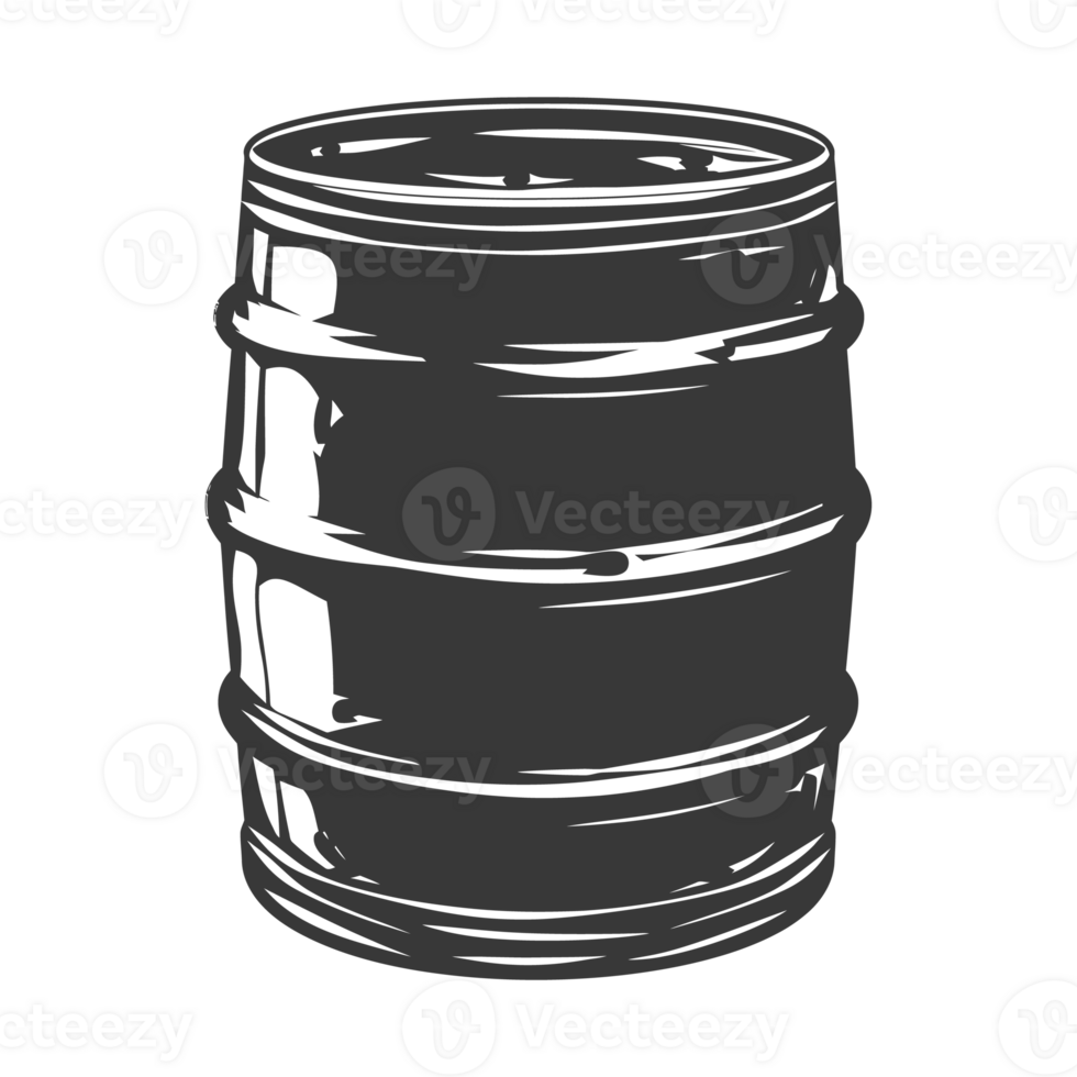 AI generated Silhouette of drum or barrel black color only png