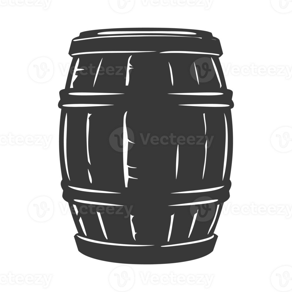AI generated Silhouette of drum or barrel black color only png