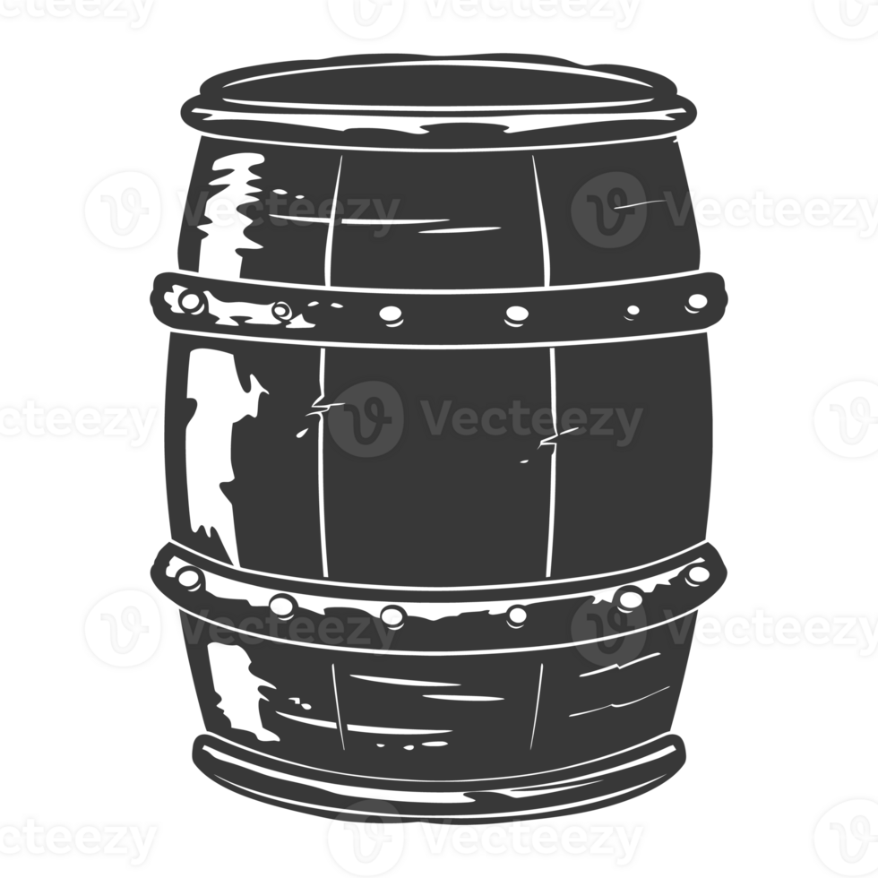AI generated Silhouette of drum or barrel black color only png