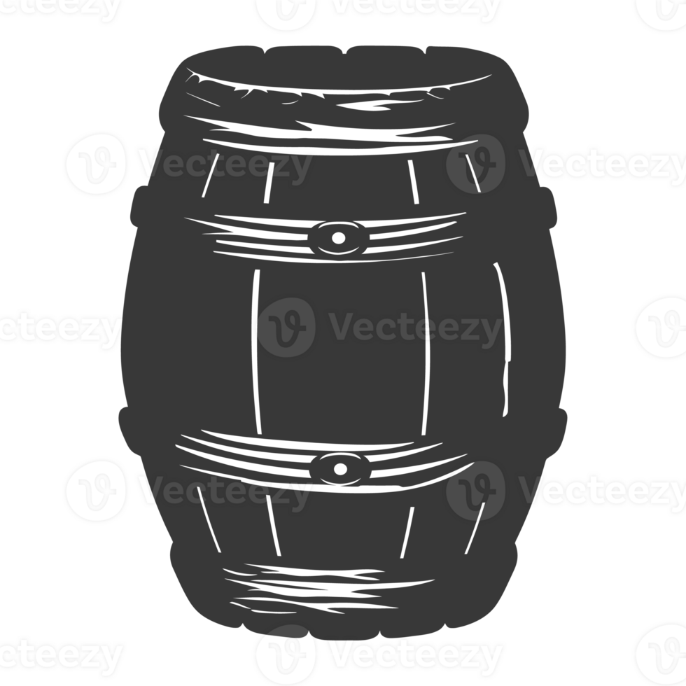 AI generated Silhouette of drum or barrel black color only png