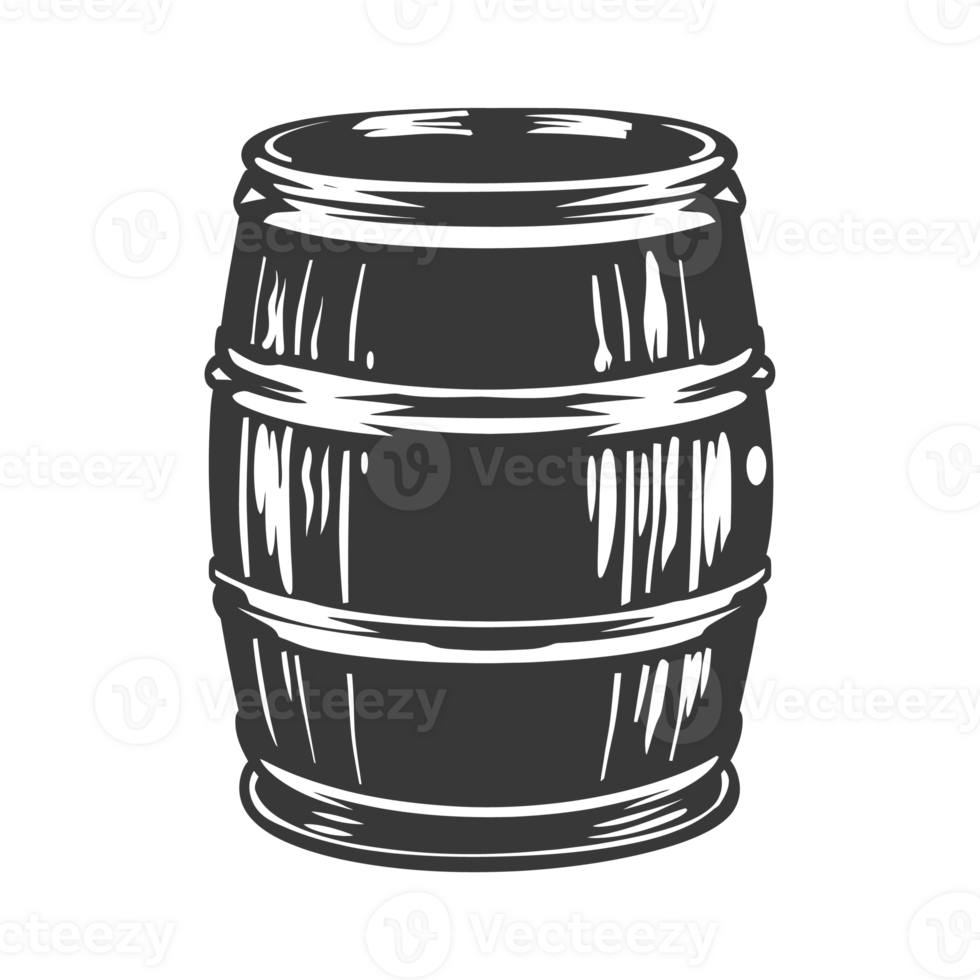 AI generated Silhouette of drum or barrel black color only png