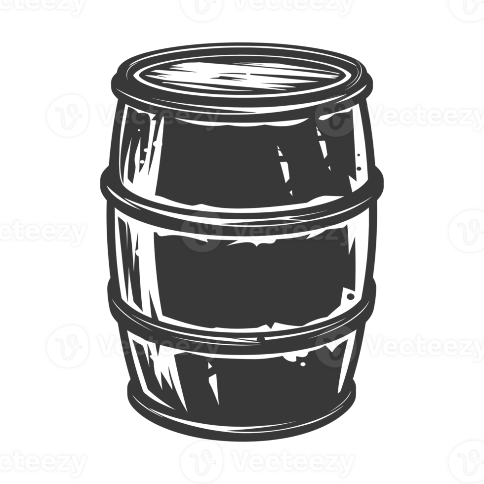 AI generated Silhouette of drum or barrel black color only png