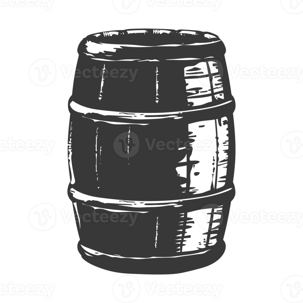 AI generated Silhouette of drum or barrel black color only png