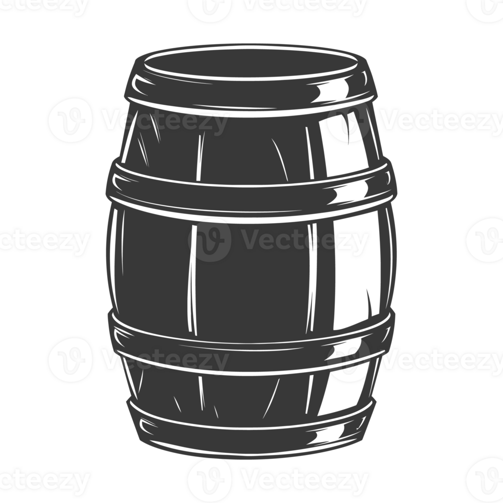 AI generated Silhouette of drum or barrel black color only png