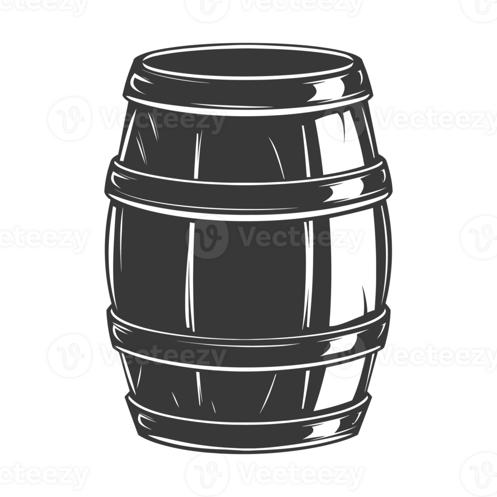 ai generato silhouette di tamburo o barile nero colore solo png