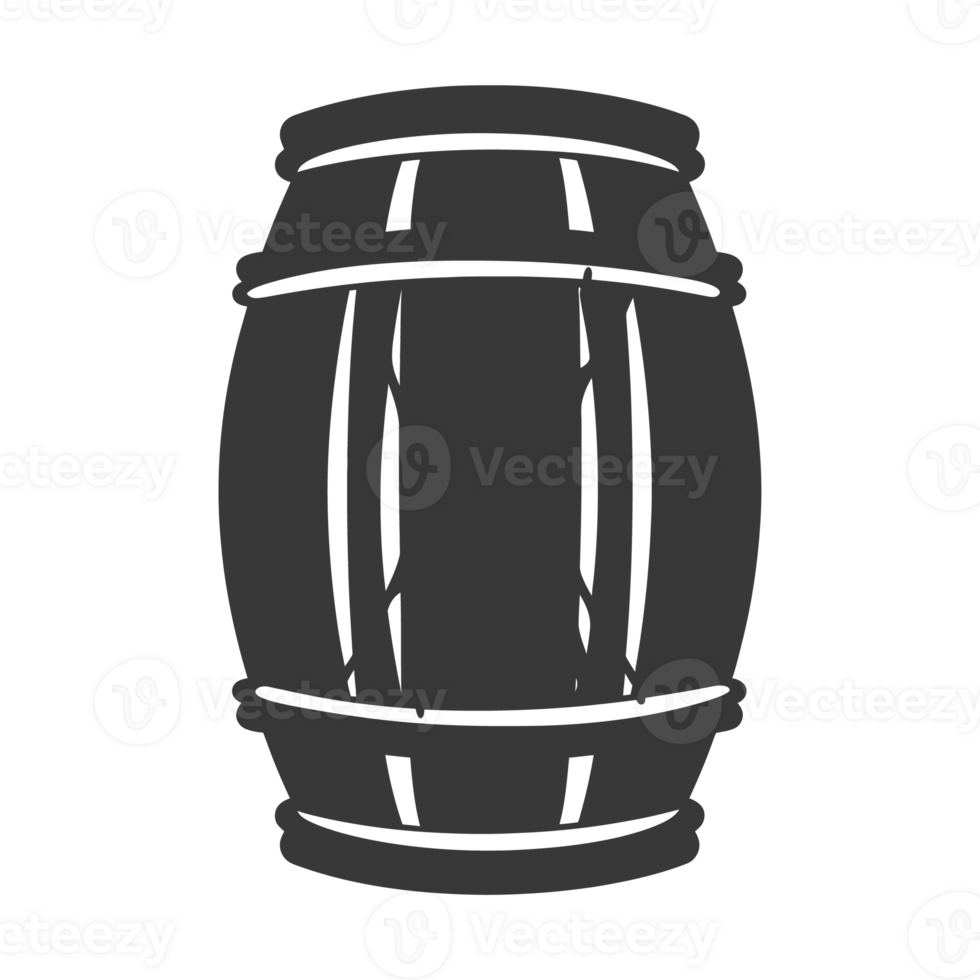 AI generated Silhouette of drum or barrel black color only png