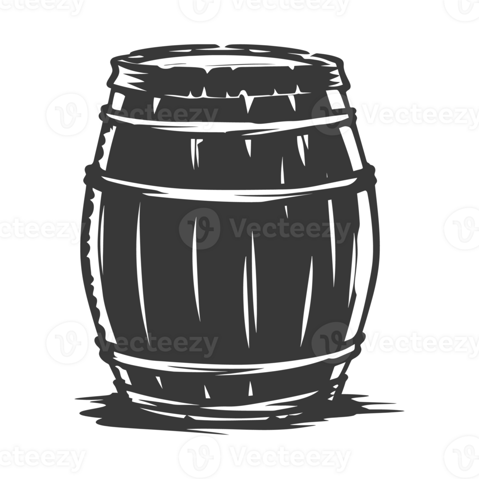 AI generated Silhouette of drum or barrel black color only png