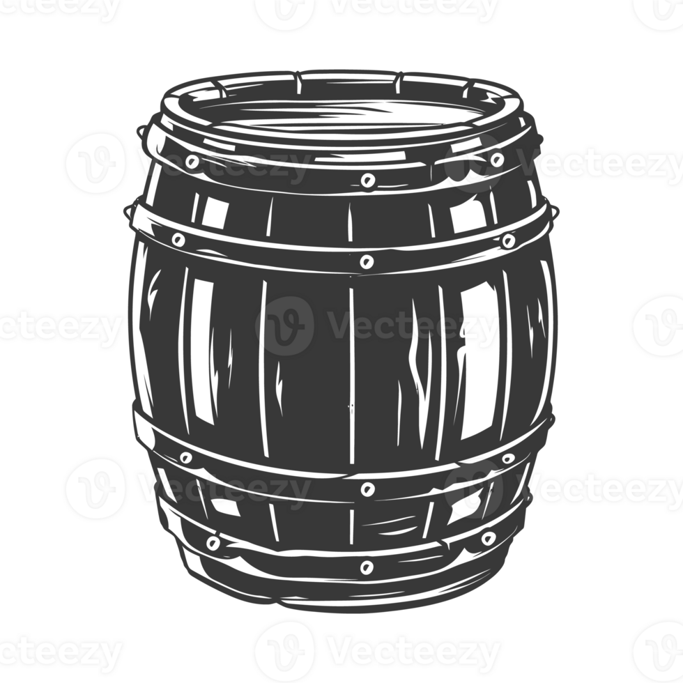 AI generated Silhouette of drum or barrel black color only png
