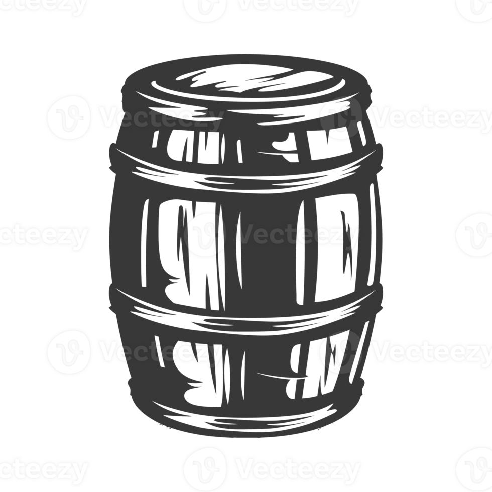 AI generated Silhouette of drum or barrel black color only png
